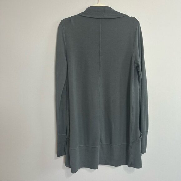 Athleta Charcoal Gray Pranayama Wrap Open Front Cardigan Women’s Size Medium - Picture 6 of 8